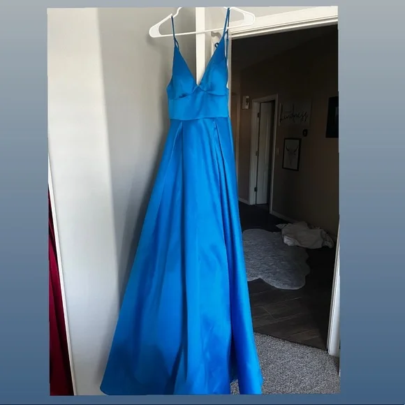 green emerald velvet dress Long Royal Blue Prom Dress with Iridescent Sequins Royal/Multi / 13